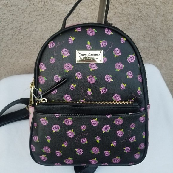 Juicy Couture Black Blooms at Night pull out pouch Backpack Brand New with tags s-l1200.jpg main image 2